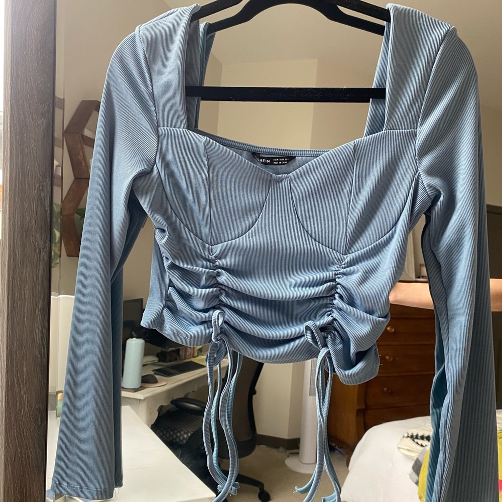 Blue Long sleeve Going Out Top